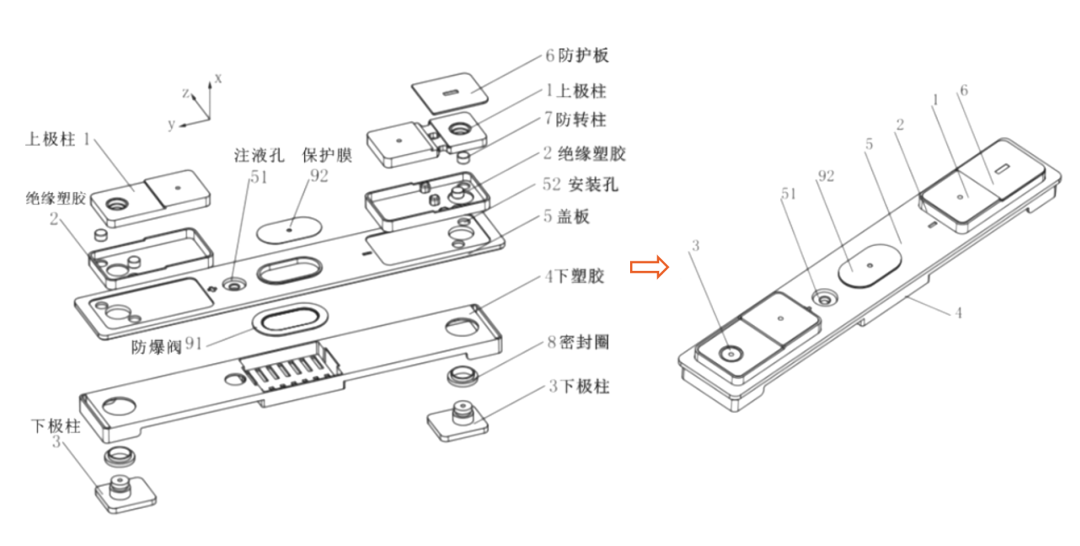 特黄色三级片子91视频电池盖板上防爆阀组合图